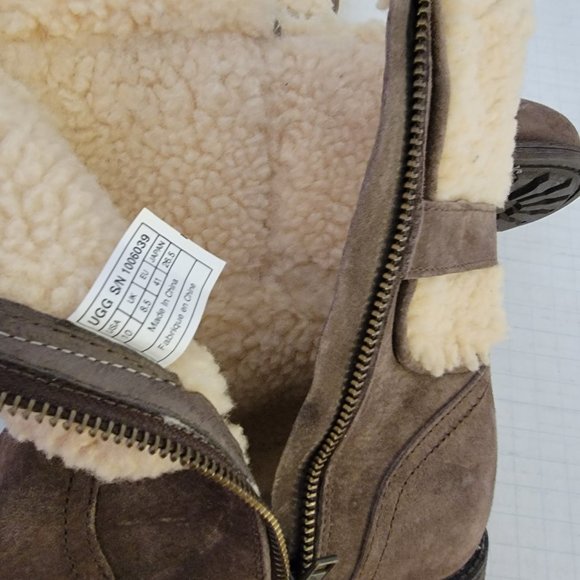 UGG Womens Blayre II Lush Shearling Genuine Cuff Suede Boots Zipper 1006039 10 - Picture 13 of 16